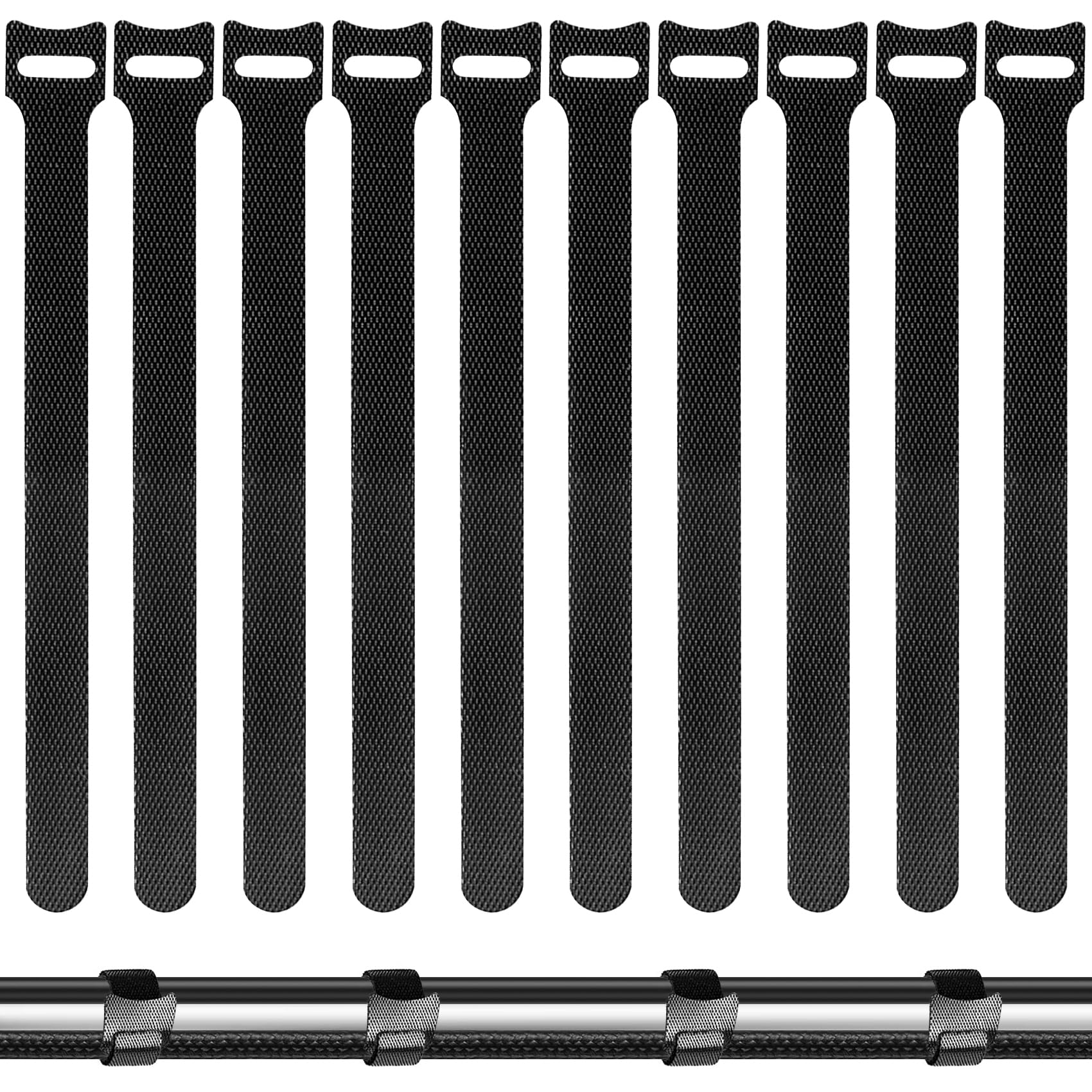 Kabelbinder-Set, 60 Stück, Schwarz – Wiederverwendbar, Verstellbar, Für Kabelmanagement Im Büro Und Zuhause