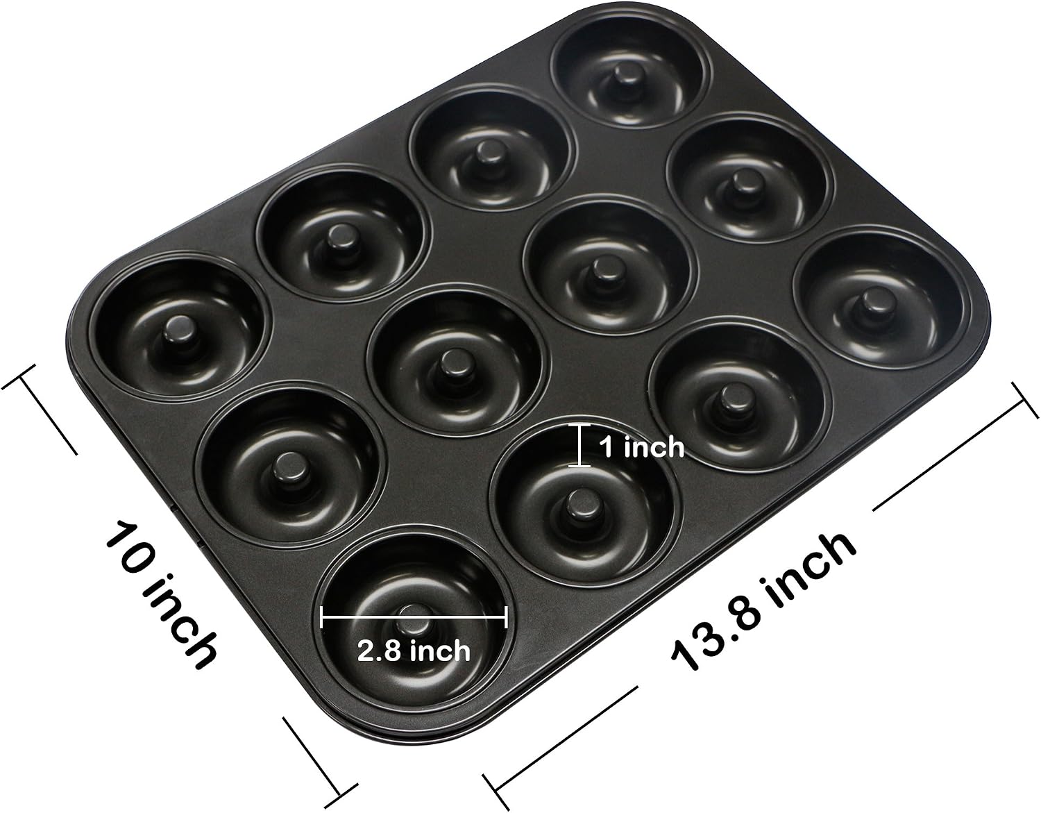 Webake Donut Pan Non-stick Mini Donut Tray Heavy Gauge 2.8 Inch Doughnut Pans for Baking 12-Cavity