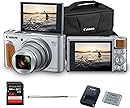 Canon PowerShot SX740 HS Digital Camera (Silver) – 20.3MP, 40x Optical Zoom, 4K UHD Video, Wi-Fi & Bluetooth, Compact Travel Point & Shoot (2956C001) + Shoulder Bag + 64GB Memory Card
