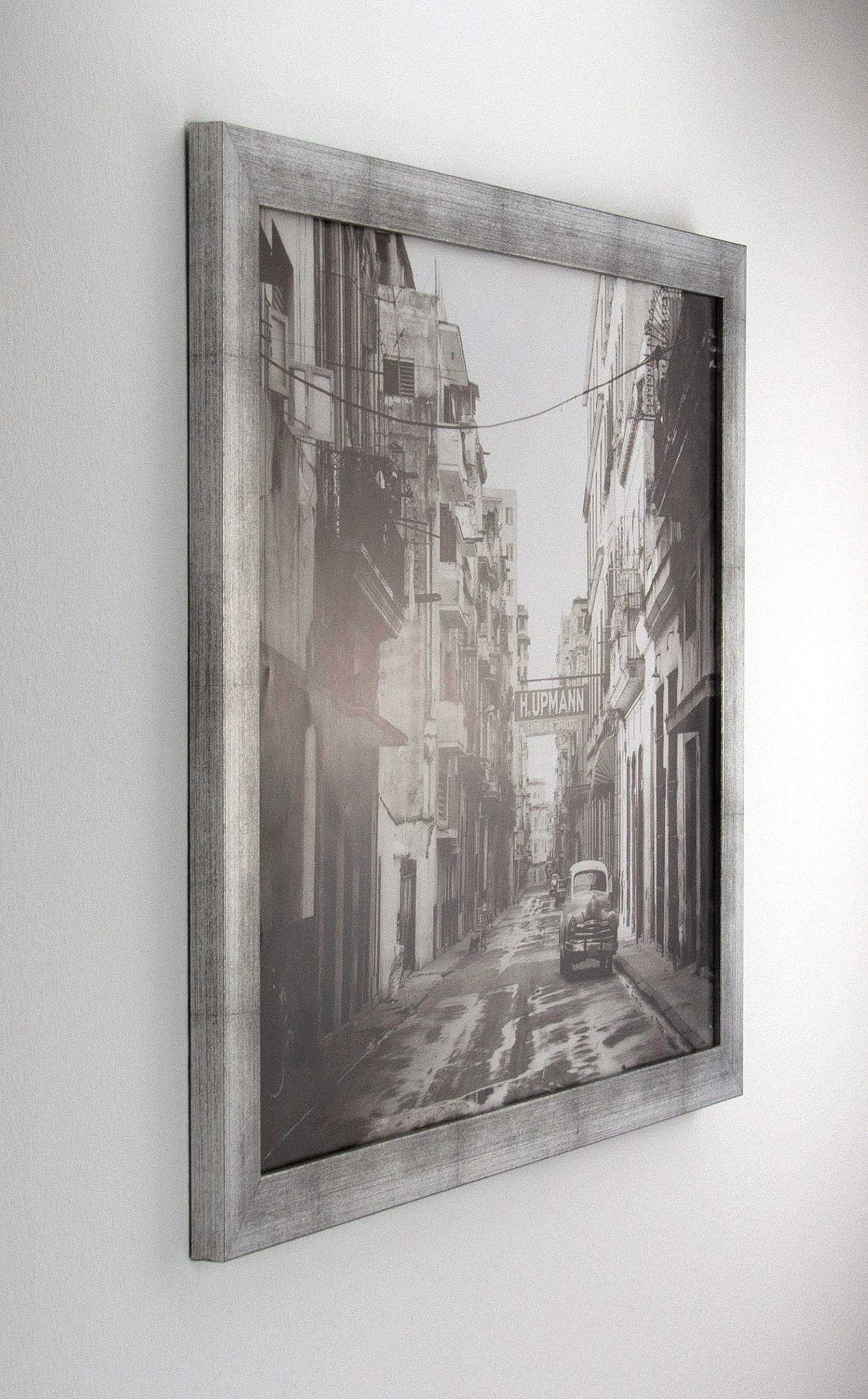 Bilderrahmen Diamond 60x120 cm Silber patiniert Optik ideal für Diamond Painting mit 1mm klarem Kunstglas