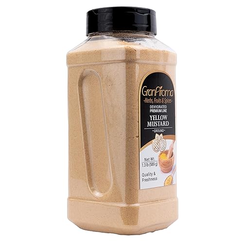 Miniatura 6 de GranAroma Mostaza amarilla molida, sabor intenso y picante para cocinar, condimentar y encurtir (1.3 libras)