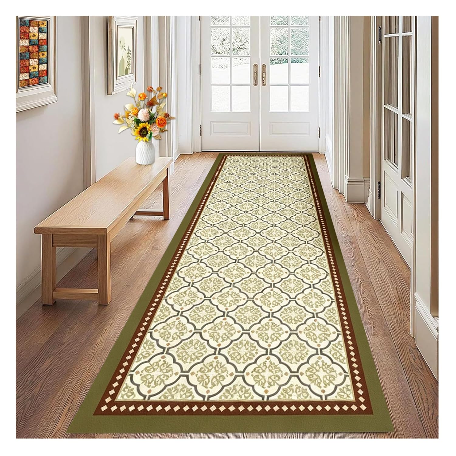 Alfombra de pasillo estrecha de alta densidad de 85x170 cm textil lavable para dormitorios