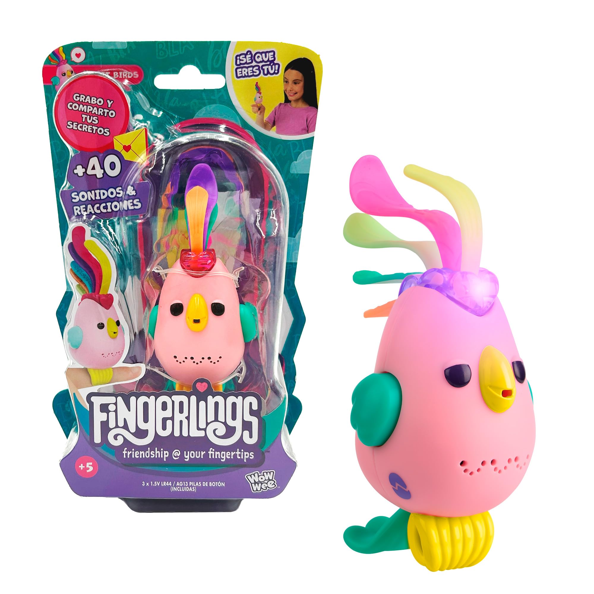 Fingerlings Bizak 61853130-1 Jouet interactif avec 40 sons et réactions Rose Fingerlings Bizak 61853130-1 Jouet interactif avec 40 sons et réactions Rose