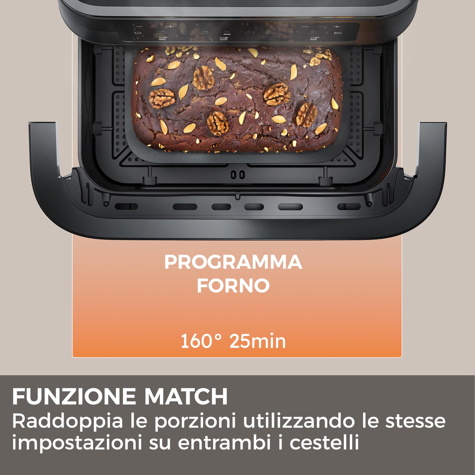 Haier Friggitrice ad Aria Doppio Cassetto 11 Litri con Finestra, 1500W, Doppio Elemento Riscaldante, Luce LED Interna, Controllo Touch, 60-200°C, App hOn, Nero HAF3ADW 011