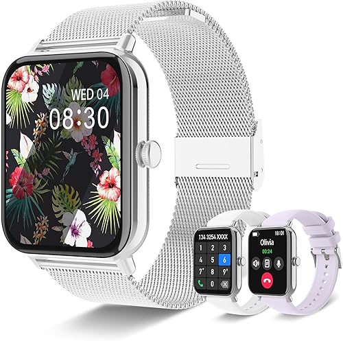Miniatura 10 de Iaret Relojes inteligentes para mujer, reloj inteligente de 1.85 pulgadas (respuestahacer llamadas) con 100 modos deportivos, rastreador de
