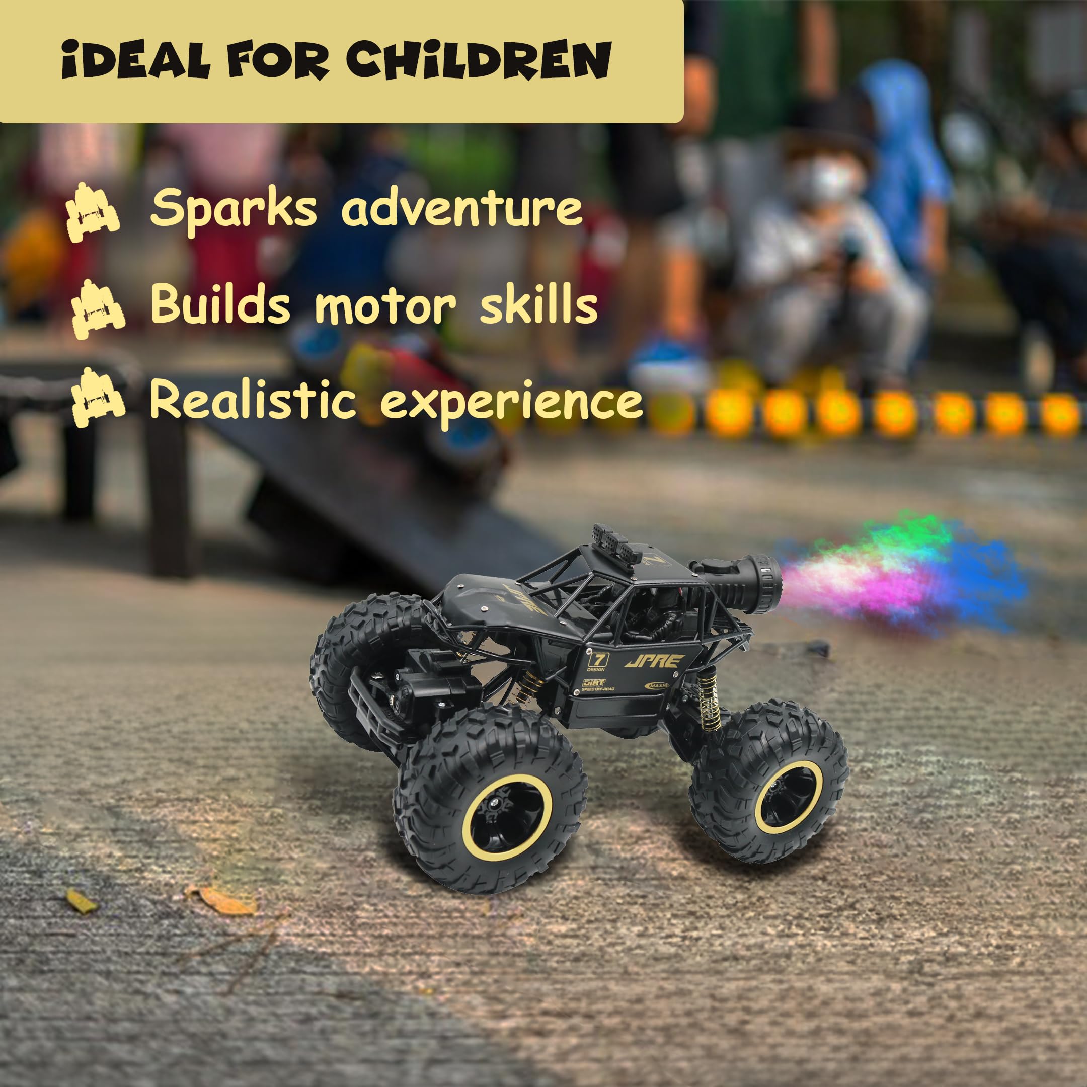 FUNFY 1:18 Rock Crawler RC Auto, 4WD – Mit Dual-Motor, Nebelsprüh-Effekt Und Alu-Karosserie