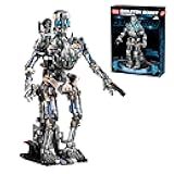 692PCS Mechanical Skeleton Robot Building Block Set，3D Poseable Model with LED Light, Movable Linkage Gears, Display Stand, STEM Toys Gift for Kids & Adults Perfect for Horror Fans & Gothic Room Decor