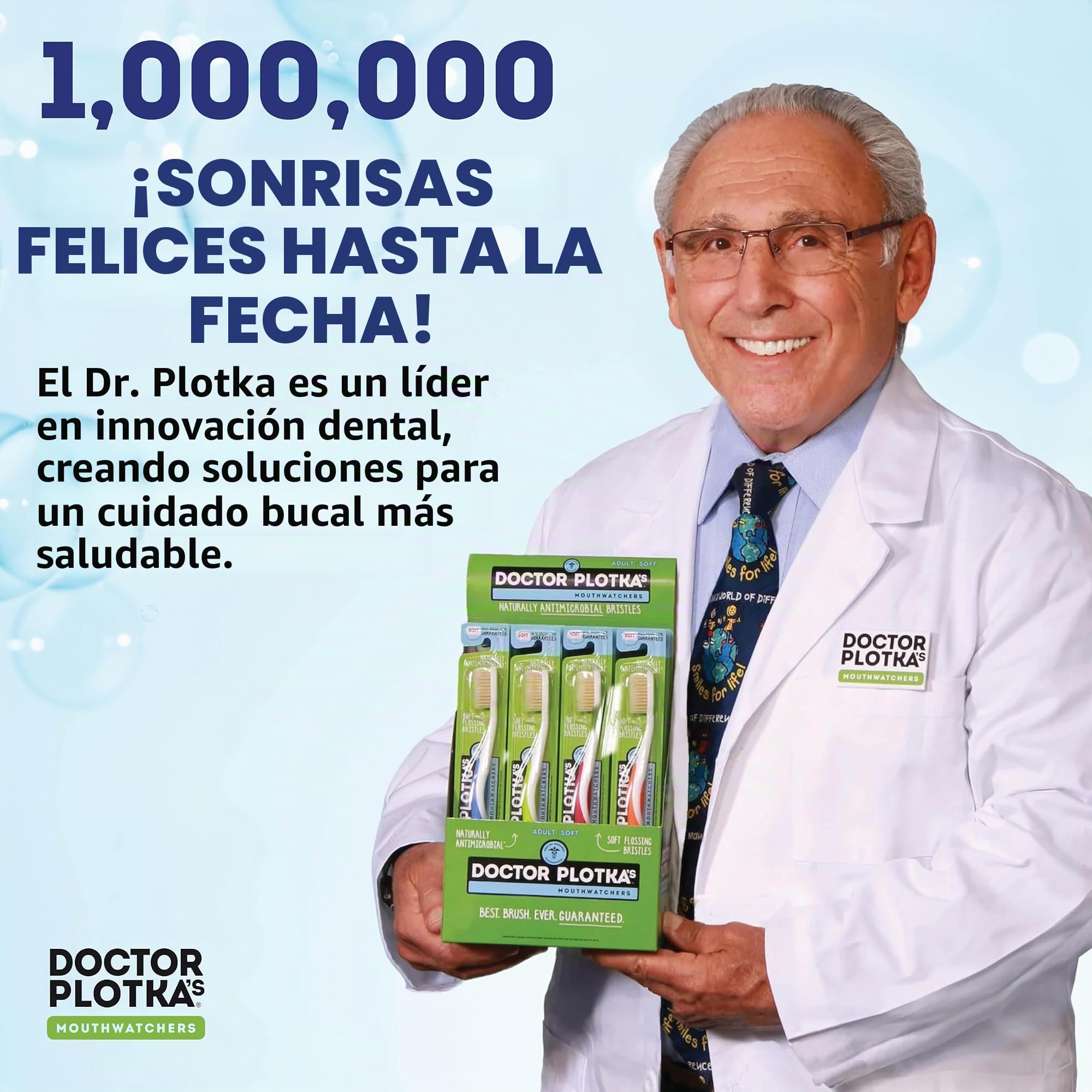 MOUTHWATCHERS Dr Plotkas - Cepillo de dientes manual suave para adultos, ultra limpio, bueno para dientes y encías sensibles, multicolor, paquete de 12