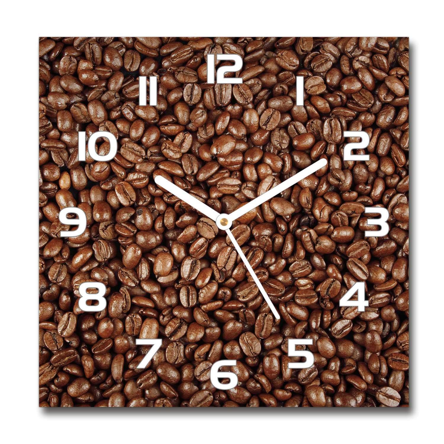 Horloge en verre silencieuse sur pied Tulup 30x30cm salon design grains de café
