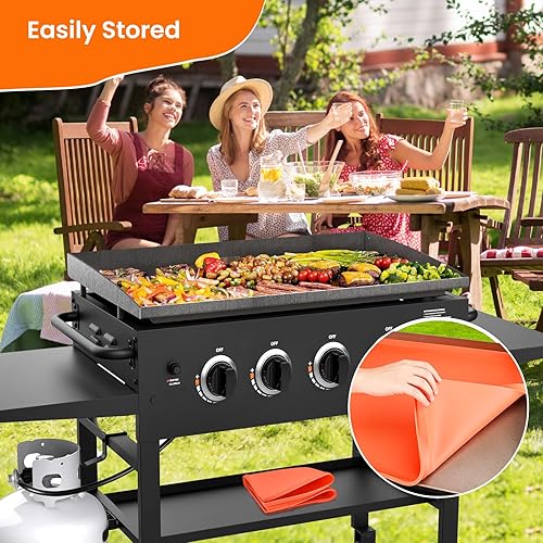 Miniatura 6 de Blackstone - Tapete para plancha de 36 pulgadas, silicona resistente de grado alimenticio, ajuste completo, protege de insectos y residuos de óxido