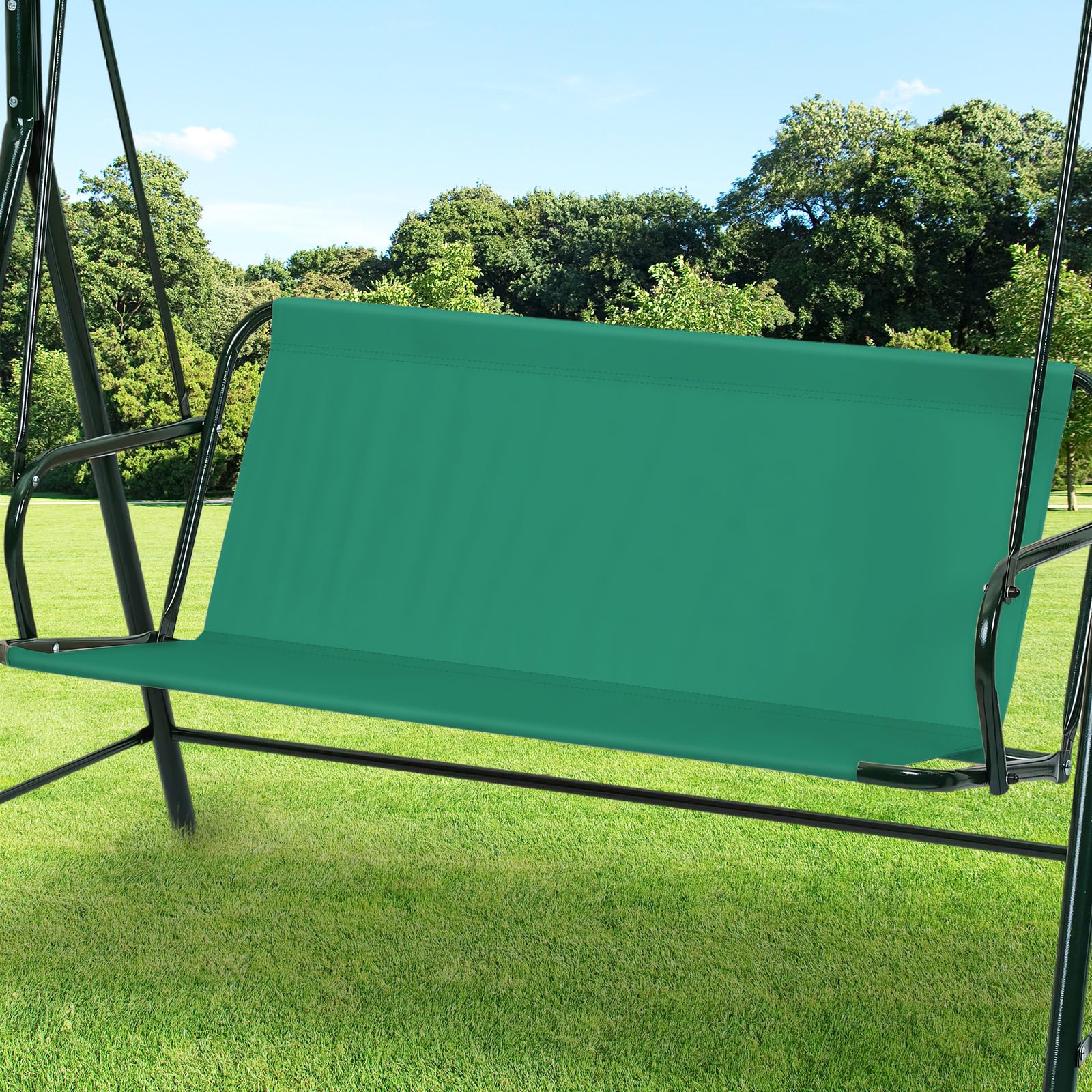 Copriseduta di ricambio per dondolo Hollywood, copriseduta impermeabile e resistente per altalena da giardino, copertura per esterni per sedia da giardino, 2 e 3 posti (verde, 148 x 50 x 50 cm