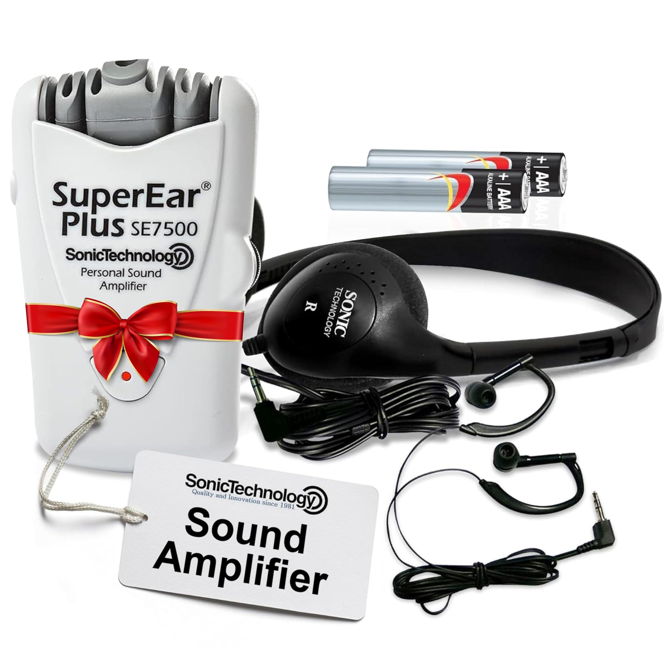 SuperEar Model SE7500 for Seniors - Hearing Amplifiers for Seniors & Elderly, Super Ear Personal Sound Amplifier, Sound Amplifier Listening Device and Audio Accessories in 50dB Ambient Sounds Increase