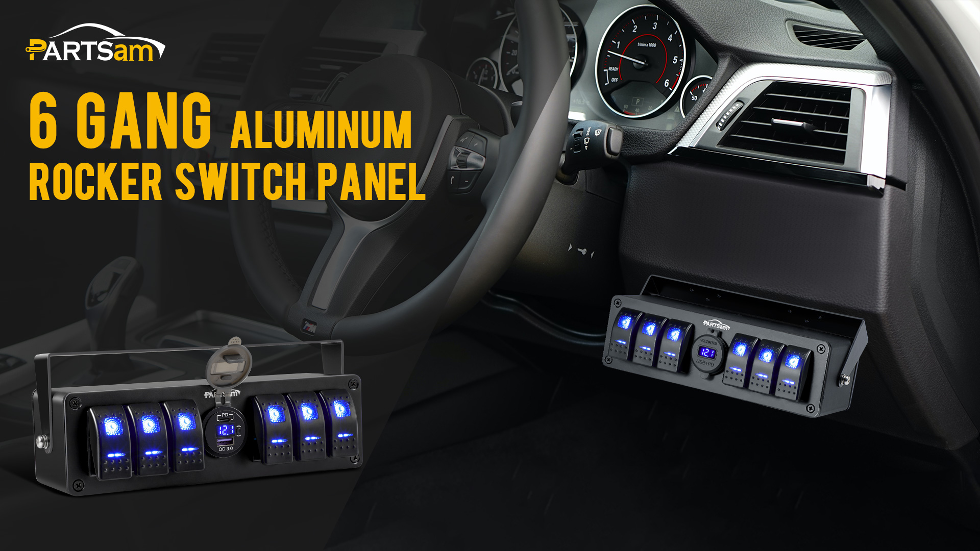 maamin☺︎shop  Amazon.com: Partsam 6 Gang Rocker Switch Panel Box12V-24V