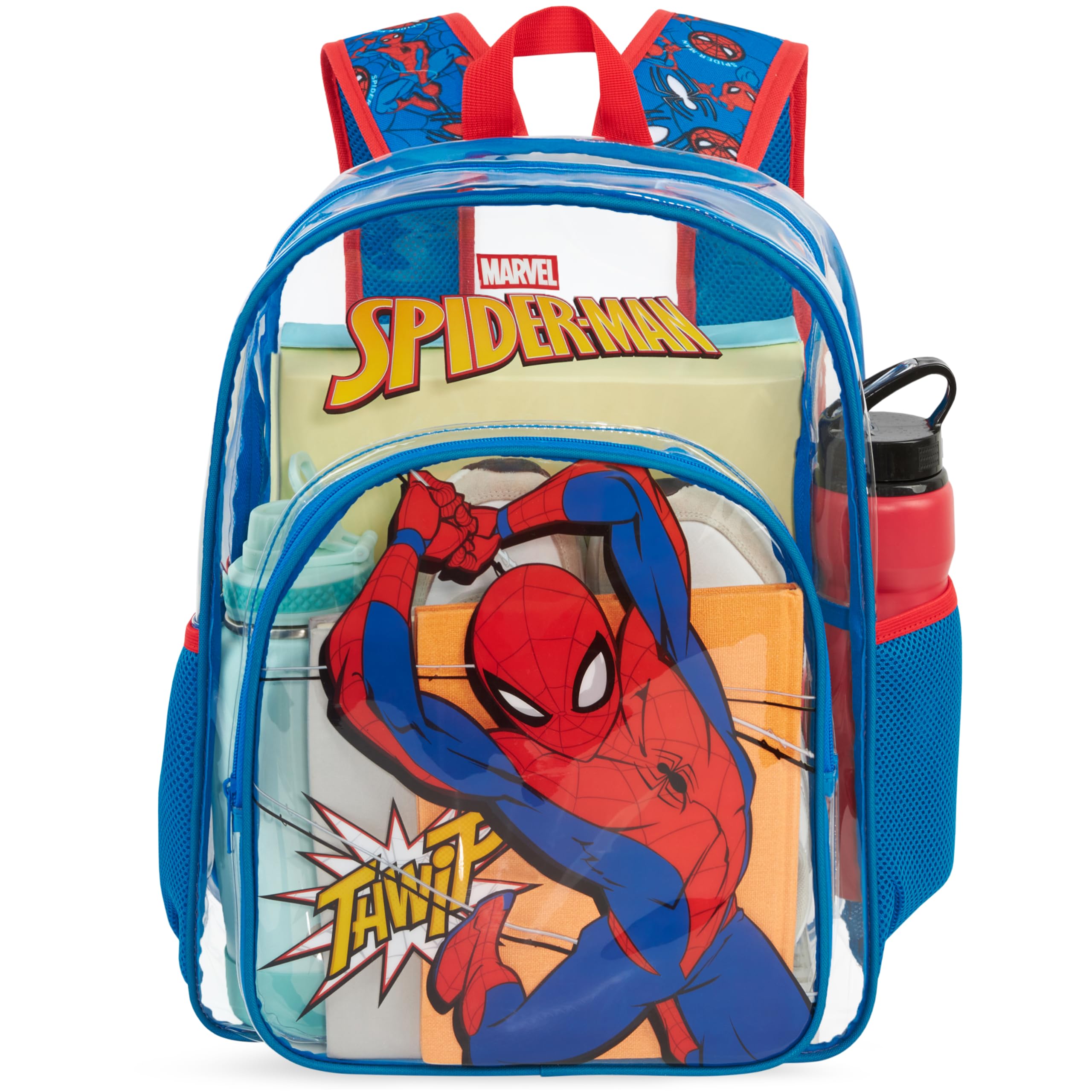 Marvel Spider-Man Clear Backpack for Boys for School, Travel