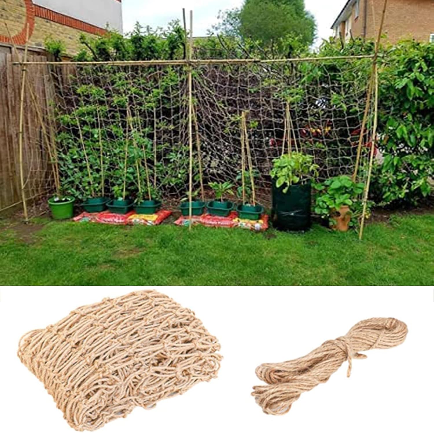 Jute Netting, Plant Support Netting (Mesh Size 15cm/6