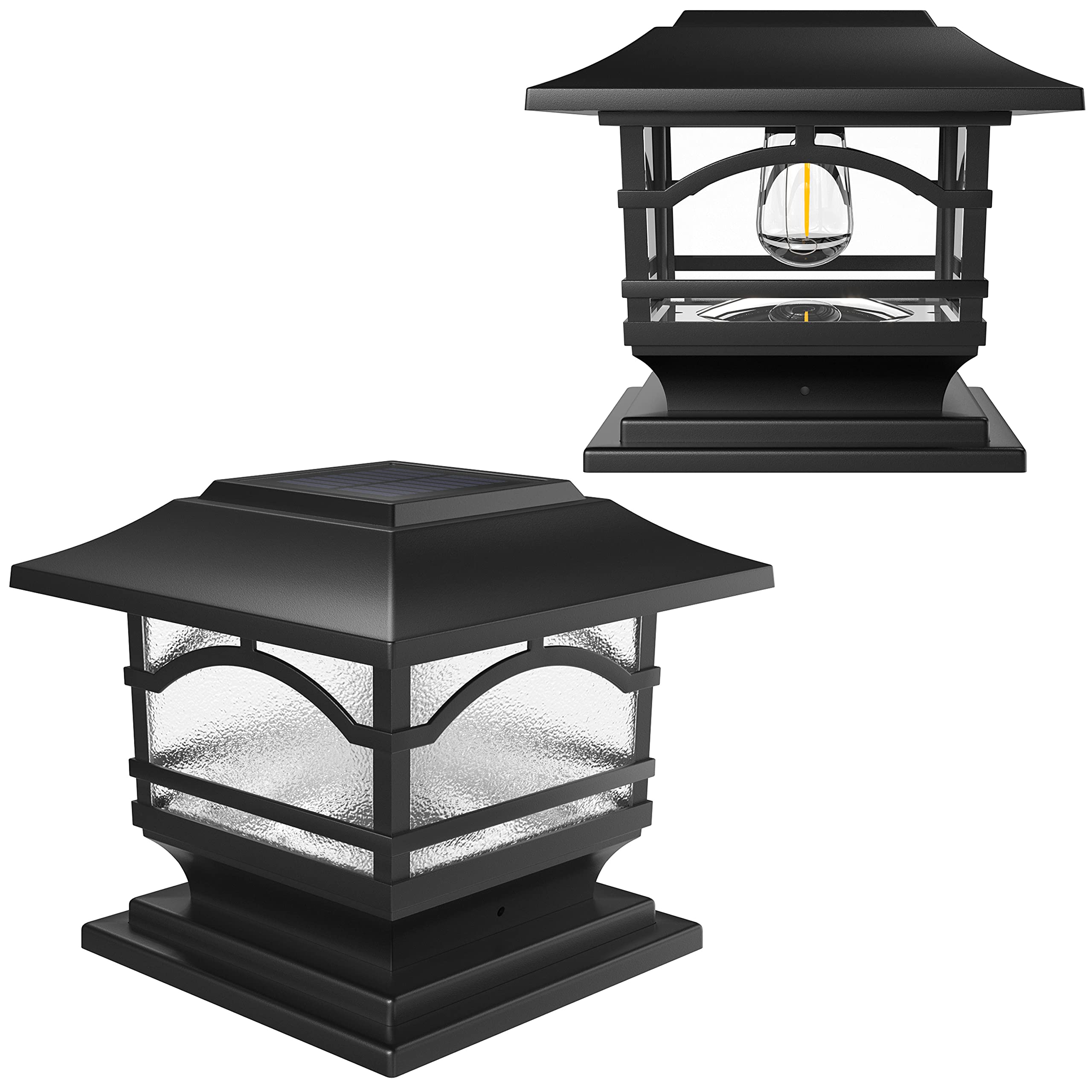 Davinci LightingEdison (1 Pack) and Premium (1 Pack) Solar Post Cap Lights - Slate Black