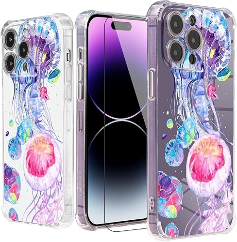 Vista 160 de Roemary Buffertech - Funda protectora para iPhone 13 Pro Max con diseño Golden Retriever, diseño de arcoíris con protector de pantalla