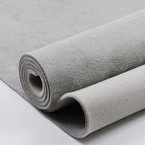 Car Element Tela de gamuza con material de respaldo de espuma, forro de techo de microgamuza gris para reparación de bricolaje en el hogar