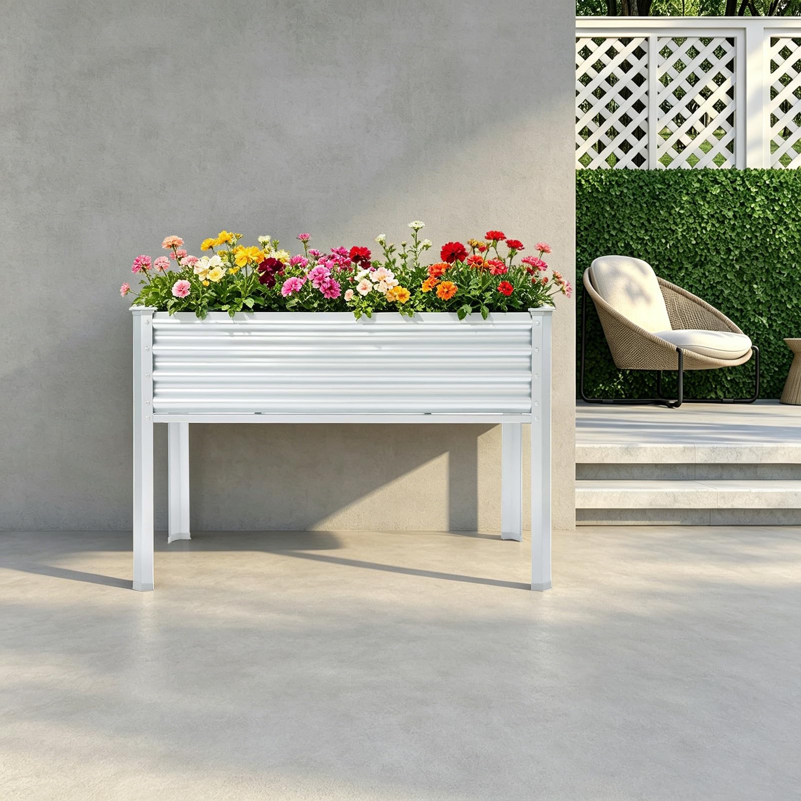 120 x 60 x 80 cm podwyższona grządka metalowa, akcesoria ogrodowe do ogrodu