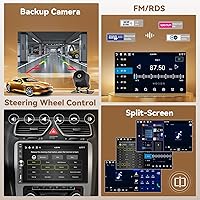 Vista 6 de [4+64G] Hikity Android 15 Estéreo de coche doble DIN de 7 pulgadas con pantalla táctil en la celda Radio de coche inalámbrico Carplay Android Auto