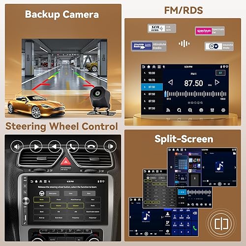 Vista 6 de [4+64G] Hikity Android 15 Estéreo de coche doble DIN de 7 pulgadas con pantalla táctil en la celda Radio de coche inalámbrico Carplay Android Auto
