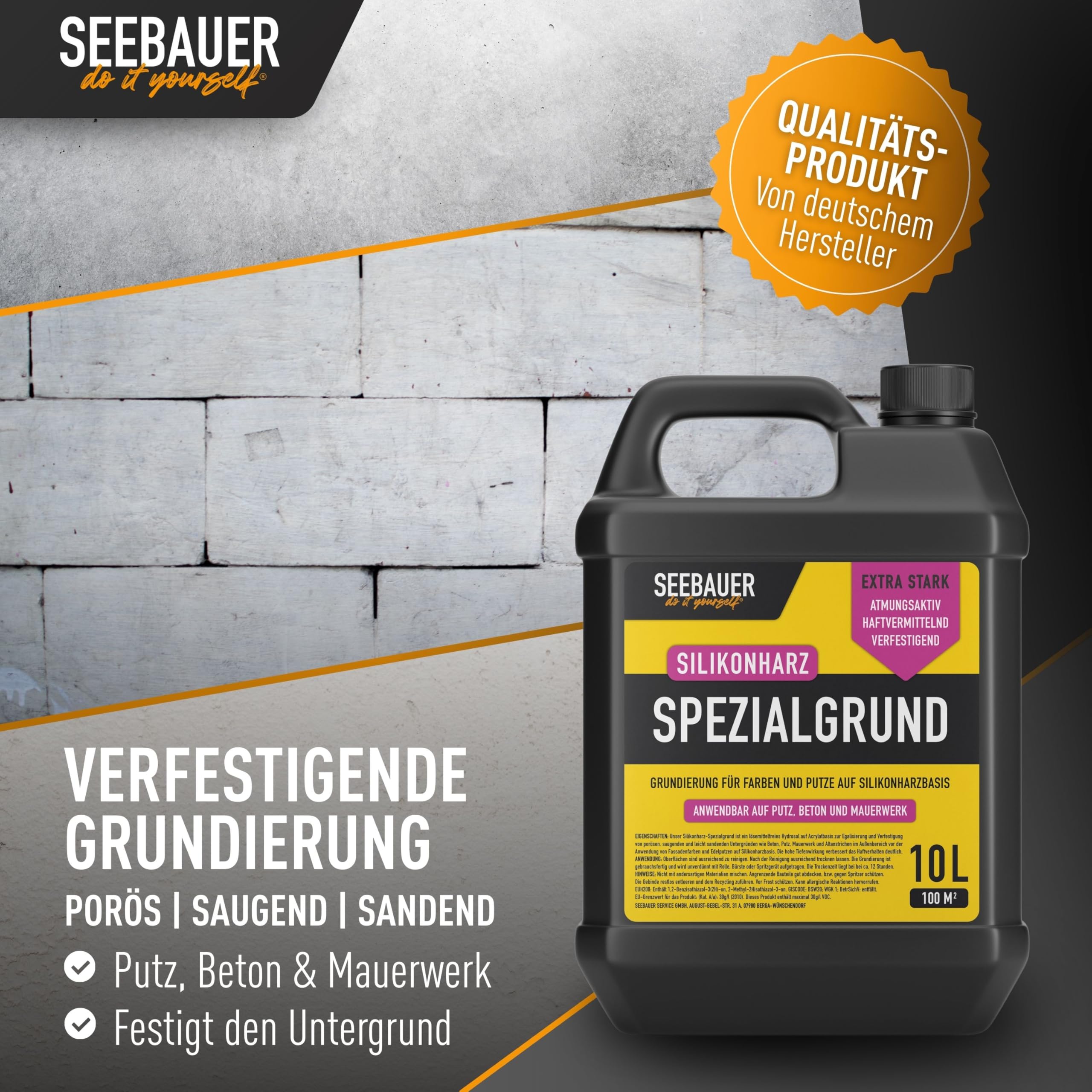 Silikonharz-Spezialgrund 10L - Grundierung für Fassadenfarben und Putze auf Silikonharzbasis