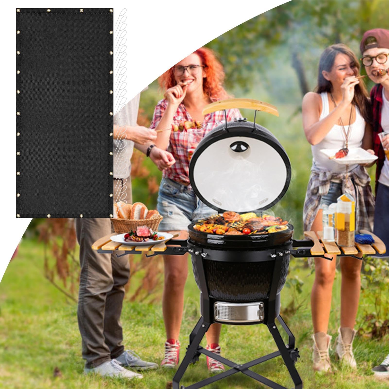 Osłona termiczna za grillem, ognioodporna osłona termiczna do | Grill ciepła osłona ogrodzenia mostu | Ciężka osłona lodówki ogrodowej na kemping, na zewnątrz