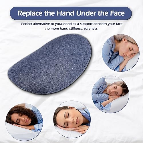 Miniatura 3 de Mini almohada de espuma viscoelástica para dormir lateral, almohada de apoyo para la cara y el cuello con funda lavable, almohada facial ergonómica
