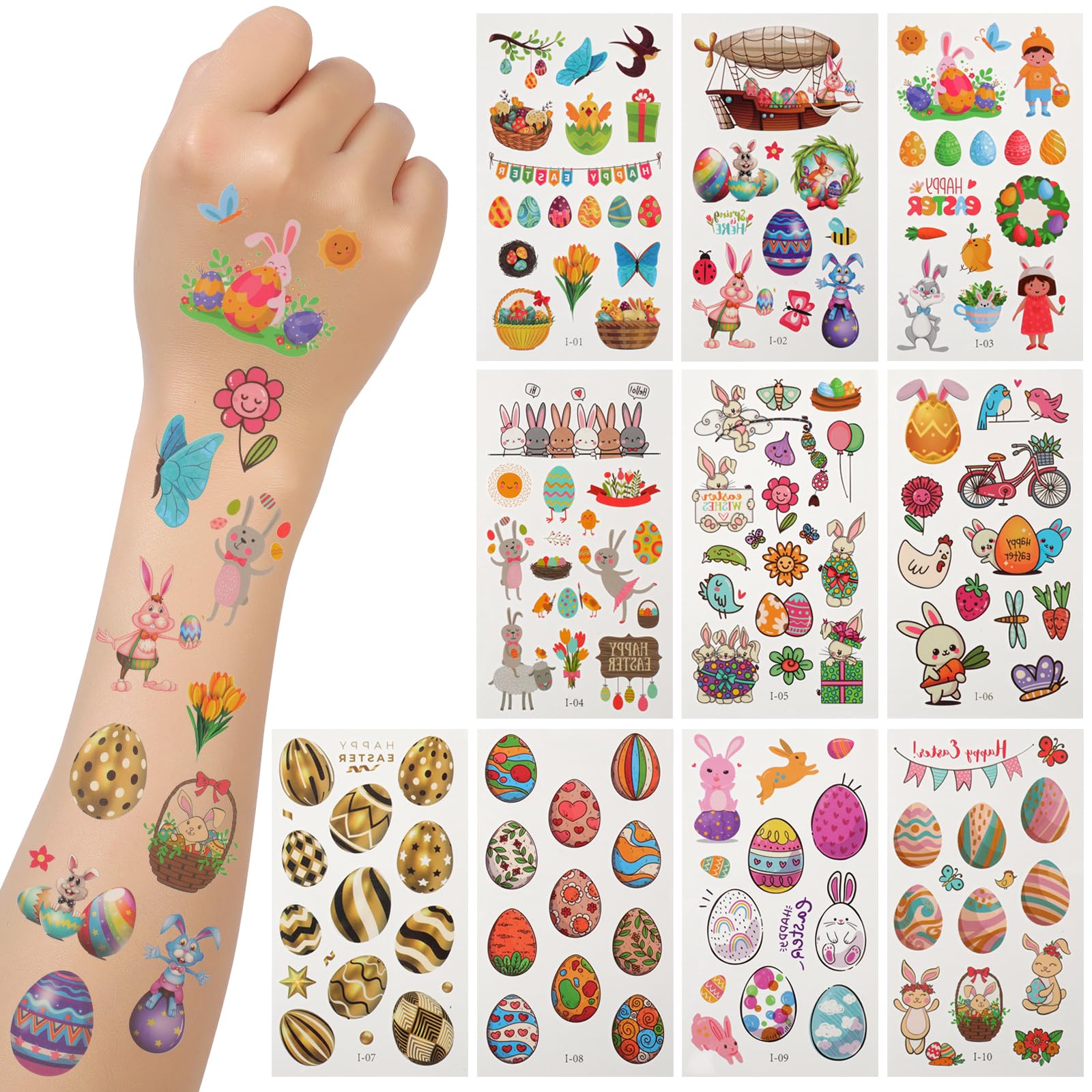Easter bunnies - Kids organic vegan tattoos main image 1
