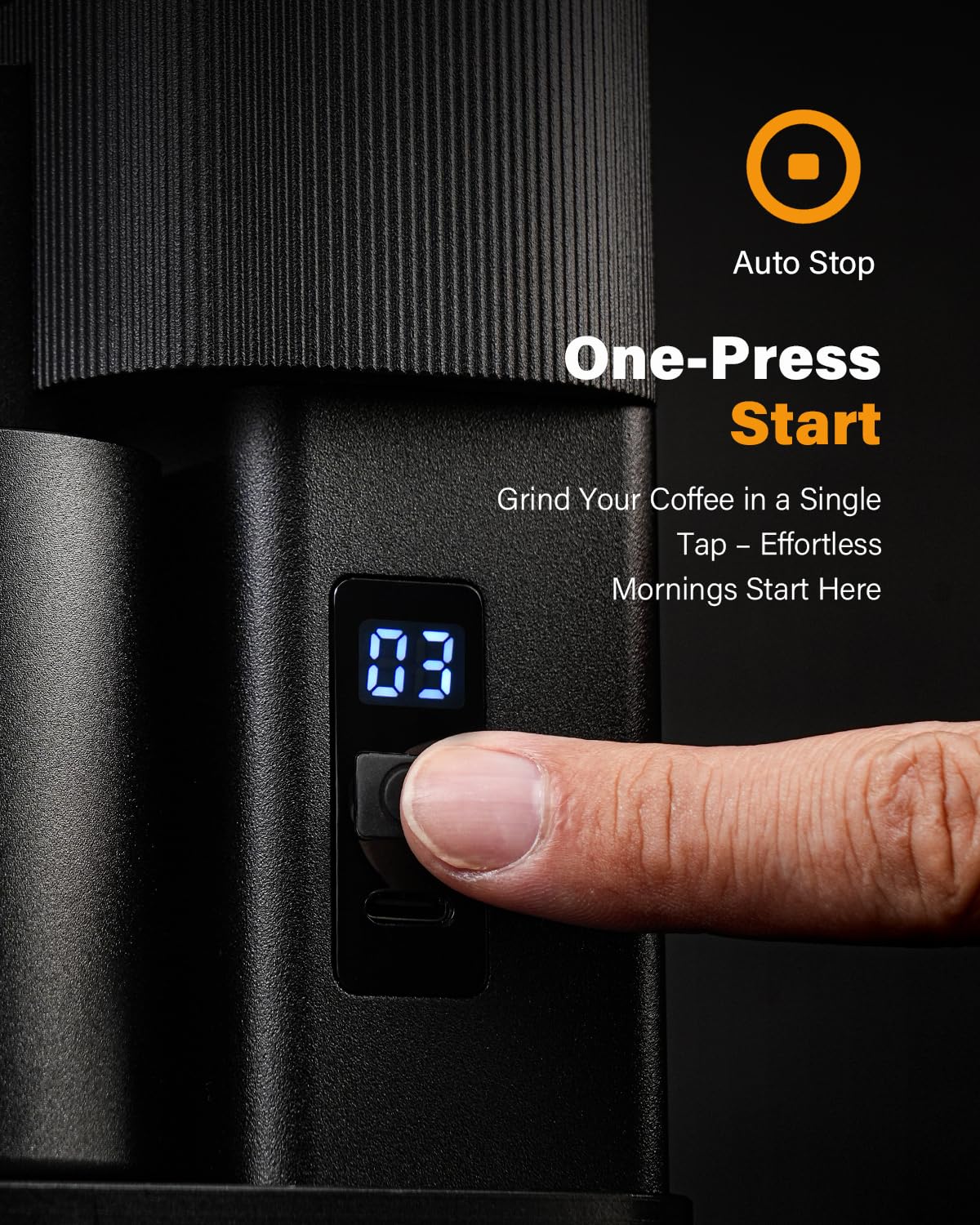 SHARDOR - Molinillo de café monodosis totalmente metálico, motor de CC silencioso, molinillo de café de uso doméstico, molino de café de rebabas, con 80 ajustes y una visualización de alimentación LED