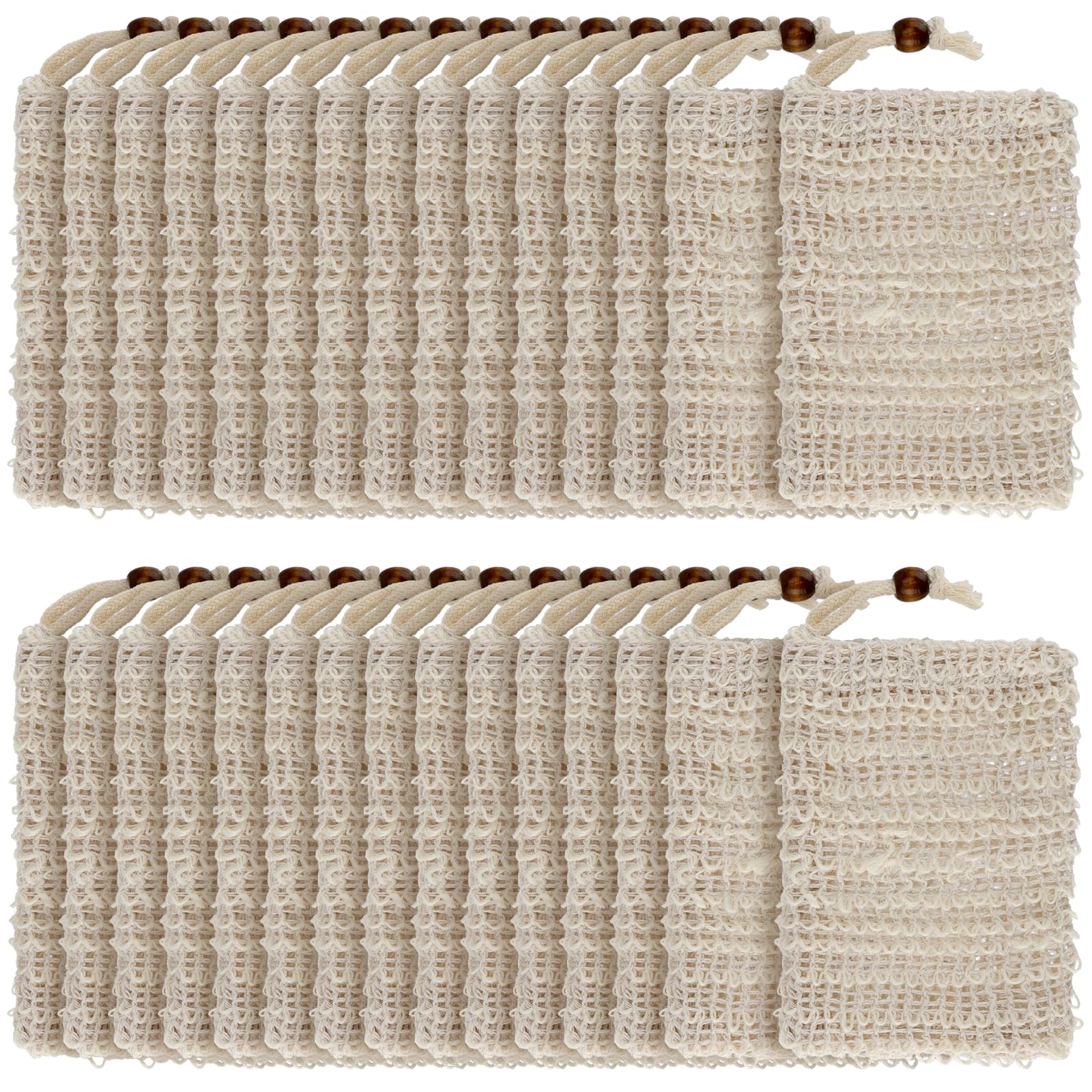 30 PCS Soap Bag with Drawstring, Soap Saver Pouch, Soaps Bar Bags for Shower Bath Foaming