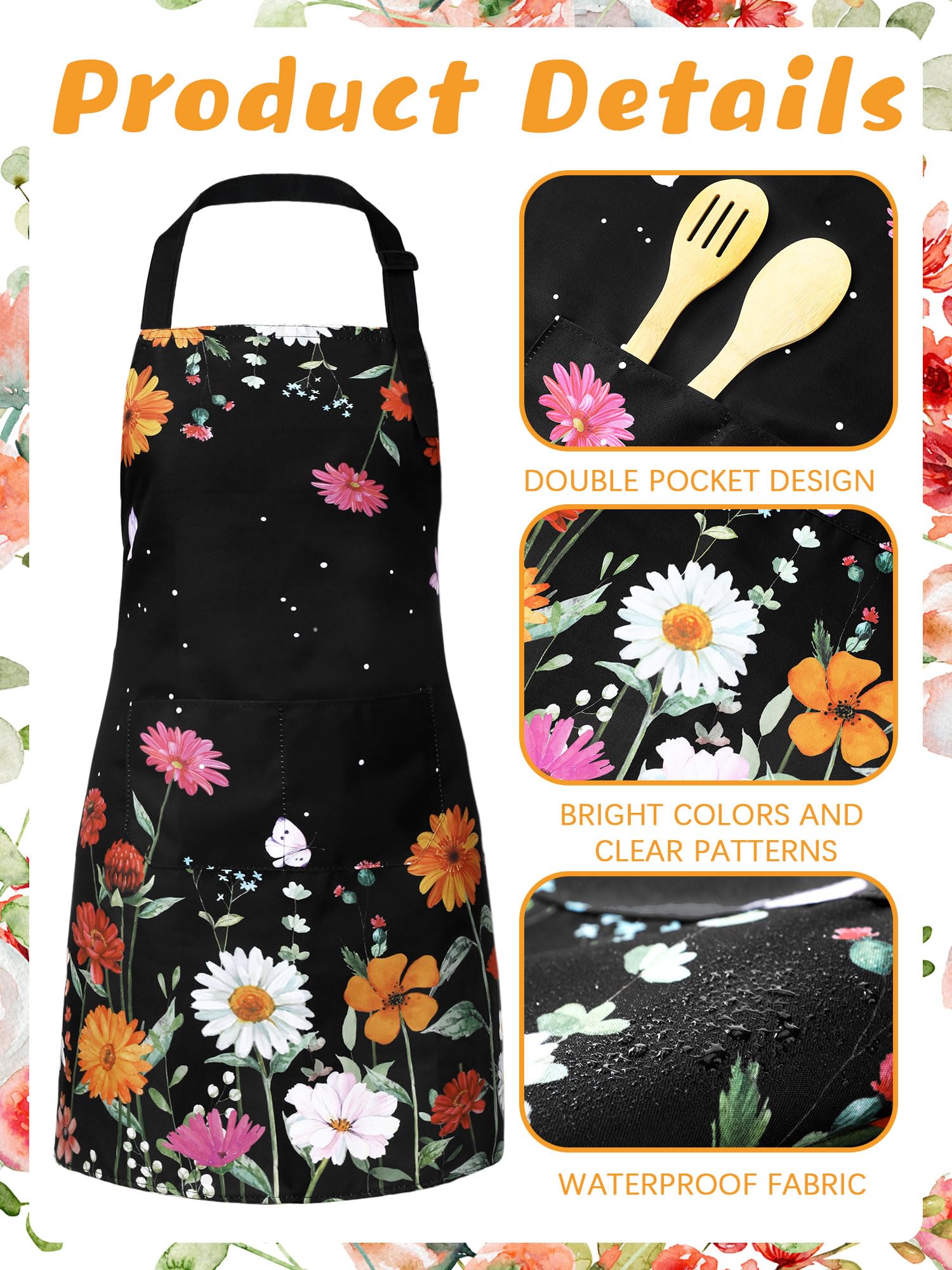 Bencailor Lot de 6 tabliers de cuisine de Noël avec poche pour femme