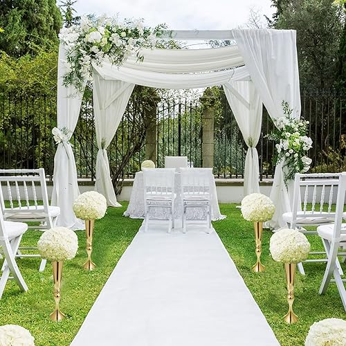 Miniatura 6 de 4 piezas de 219 pulgadas de altura florero de trompeta de flores de boda de metal centro de mesa de boda jarrón de flores dorado jarrones altos para