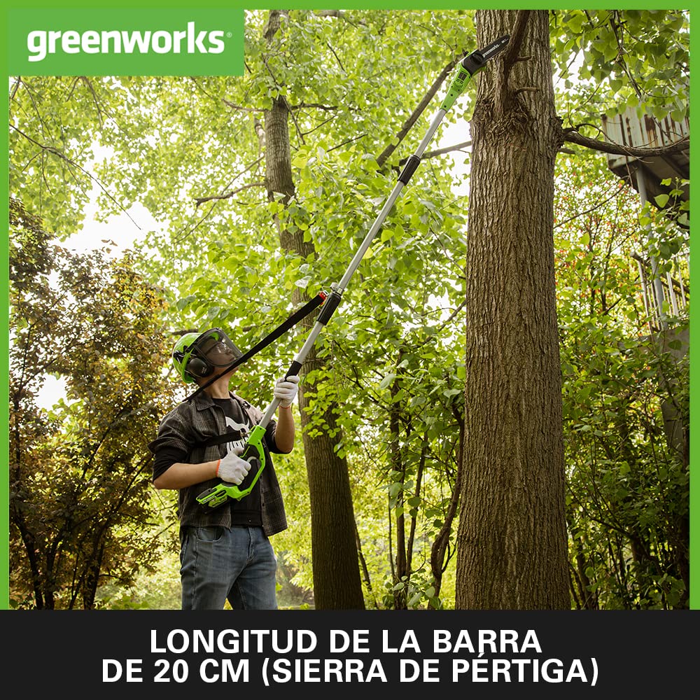 Greenworks Cortasetos a Batería 24V GD24HT61 Cuchillas renovadas 61 cm, Corta Ramas y Tallos de Hasta 25.4 mm Grosor, 3200 spm, sin Batería ni Cargador