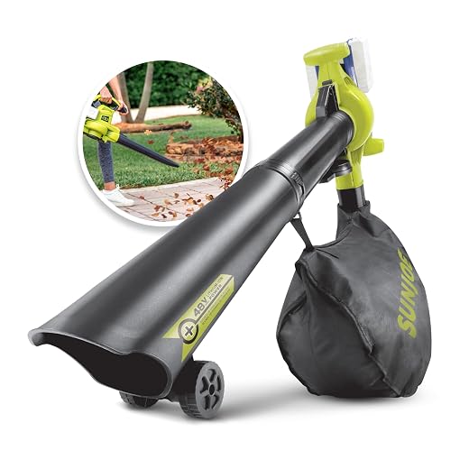 Sun Joe 24V-X2-BVM190 48-Volt IONMAX Cordless Leaf Blower Vacuum Mulcher Kit, 190-MPH, 340-CFM, w/ 2 x 4.0-Ah Batteries + Charger