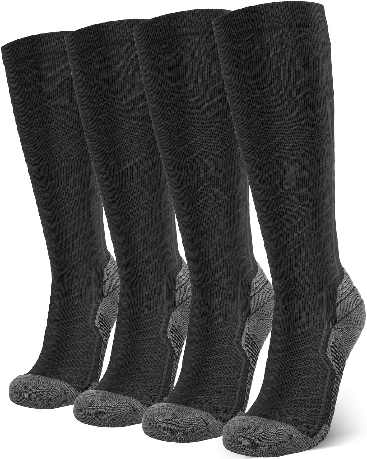 Compression Socks for Men & Women (2/4/6 Pairs) 20-30 mmHg Graduated Compression Knee High for Running, Athletic
