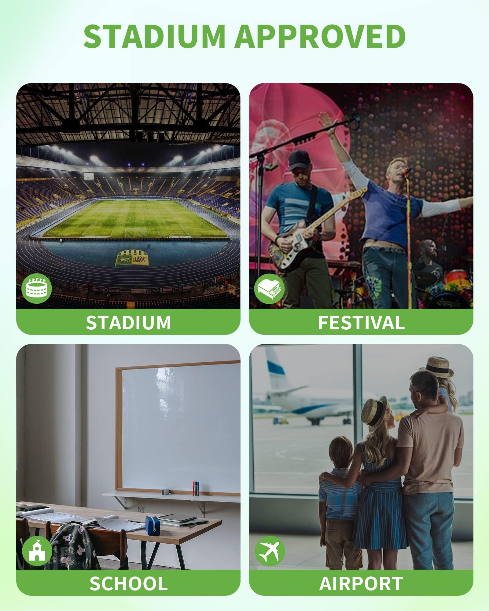 MAY TREE Clear Backpack for Stadium Events, 12x11x5 Inches Small Clear Backpack for Concert Festival Sports Outdoor -