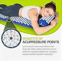 Vista 30 de ProsourceFit Acupressure Mat and Pillow Set for Back/Neck Pain Relief and Muscle Relaxation, Large - Gray/Gray