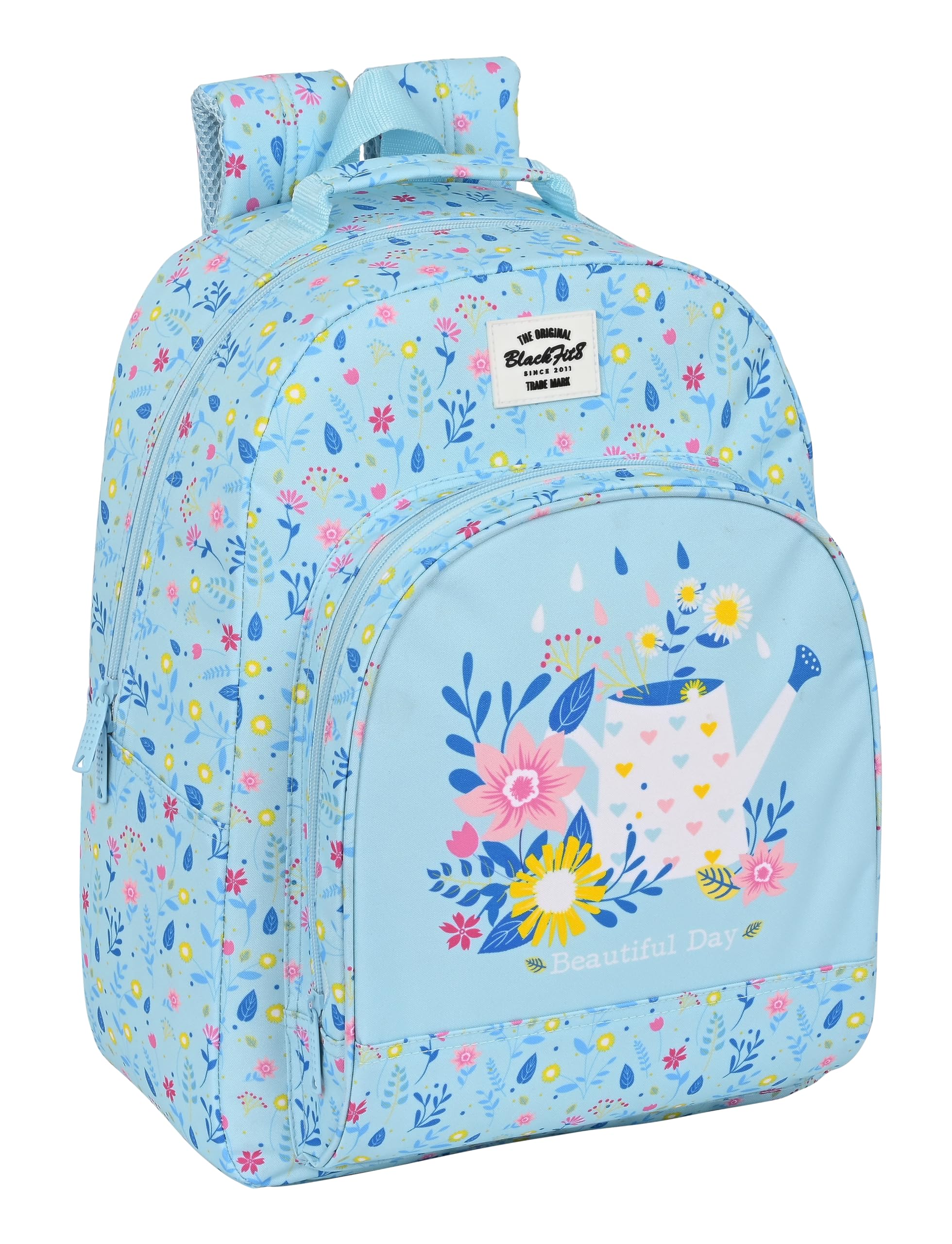 Safta BLACKFIT8 BEAUTIFUL DAY BLUE - Mochila Escolar Adaptable a Carro, Mochila, Ideal para Niños de Diferentes Edades, Cómoda y Versátil, Calidad y Resistencia, 32x15x42 cm, Color