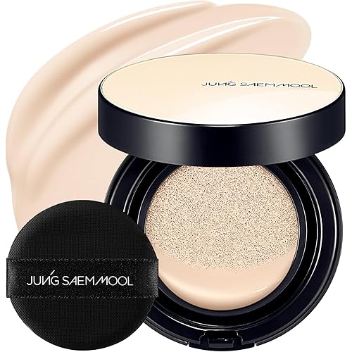 JUNG SAEM MOOL Essential Skin Nuder Cushion | Natural Finish, Buildable Coverage Cushion Foundation by Korean Makeup Artist (Refill Not Included, 0.49 Fl Oz, SPF 50), 13 Fair