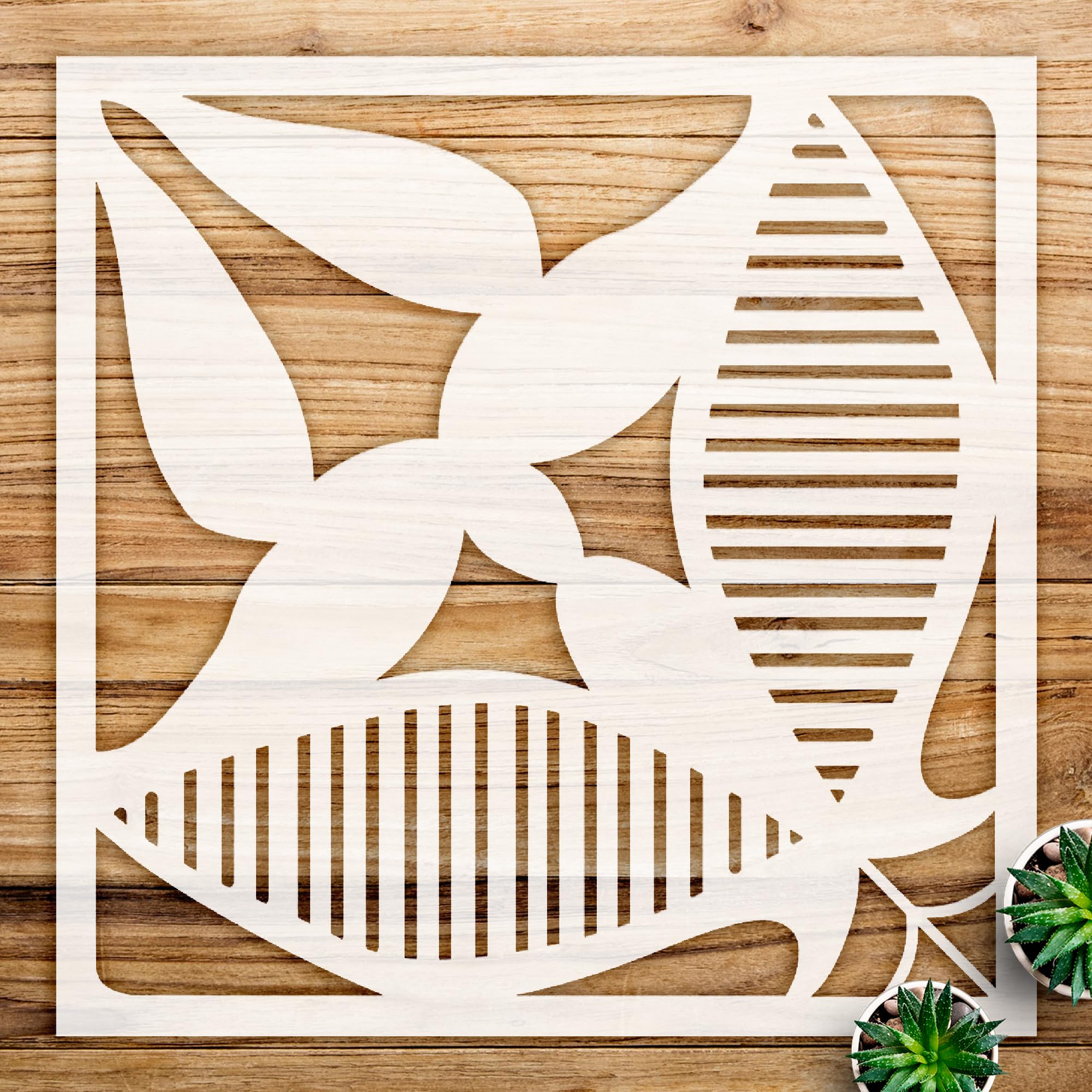 Flower Petal Tile Stencil Pattern for Kitchen Wall backsplash, Reusable Mylar Template, Ideal for DIY Home Decor and Bath Projects - Size A4 (8.5