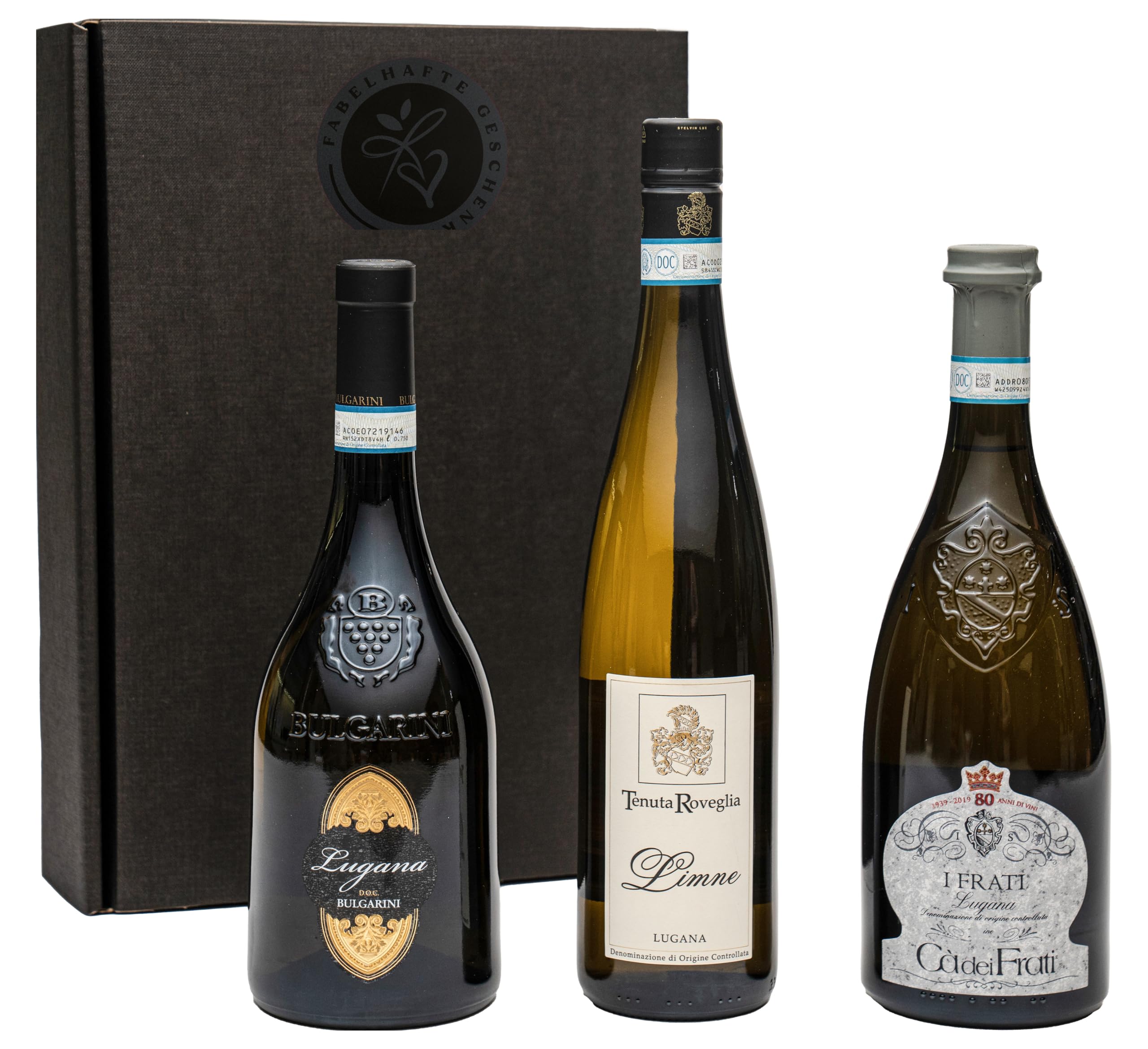 Geschenkset Lugana | 3 hochwertige italienische Weißweine aus Venetien in Geschenkverpackung | 3 x 0,75l | trocken | Präsent für Weingenießer