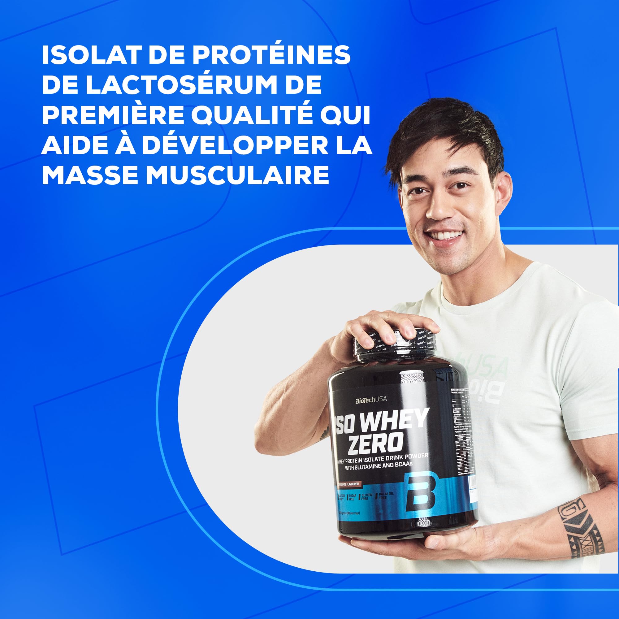BioTechUSA Iso Whey Zero | Premium Whey Protein Isolate | Grass-Fed | Enzyme-Free | Sugar- and Gluten-free, 1816 g, Chocolat