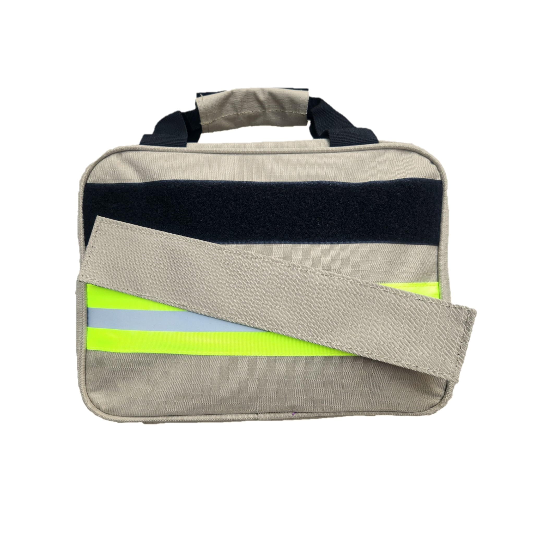 Fully Involved Stitching Firefighter Personalized Tan Overnight Toiletry Bag