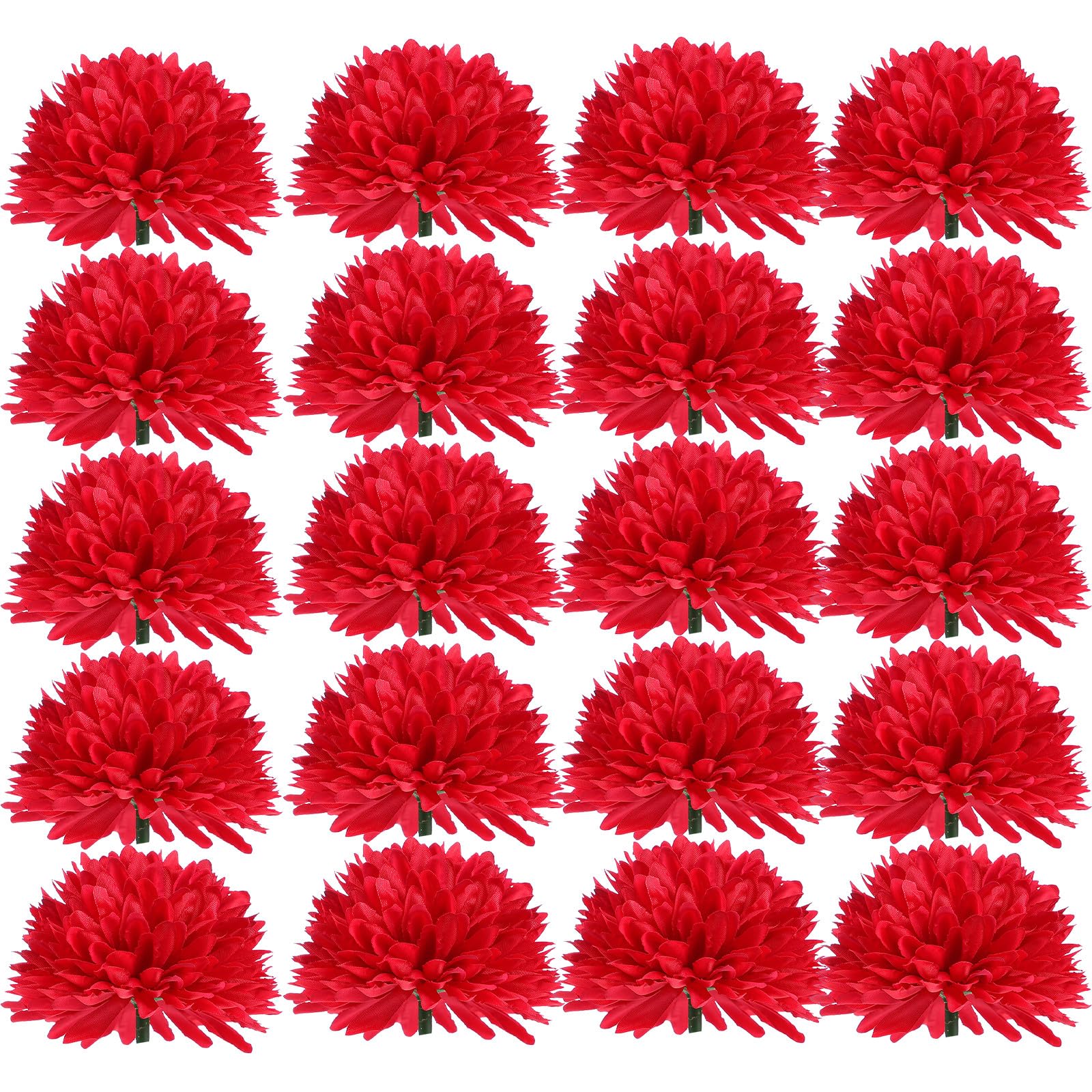Fleurs artificielles chrysanthèmes rouges en soie pour décoration de mariage et fête, 50 pièces