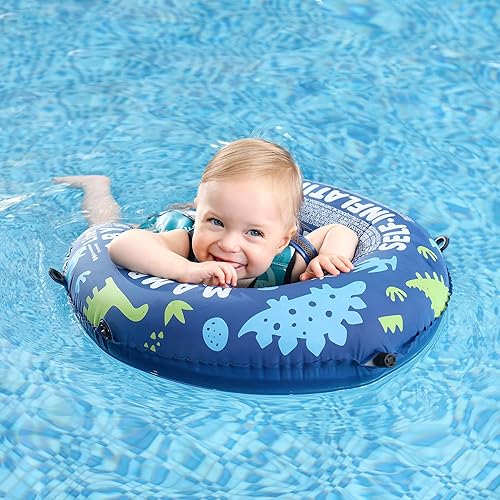 Miniatura 6 de Mambobaby Float - Flotador de natación para bebé autoinflable con toldo, flotador plegable comprimible para bebé, material suave e impermeable y