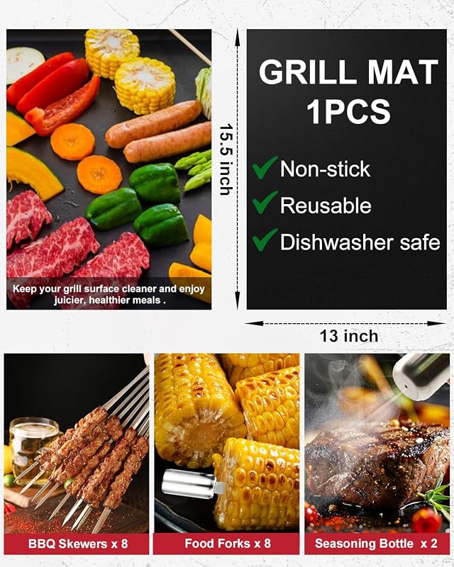 JUAUO 28 részes rozsdamentes grillezés kiegészítő szett hordtáskával