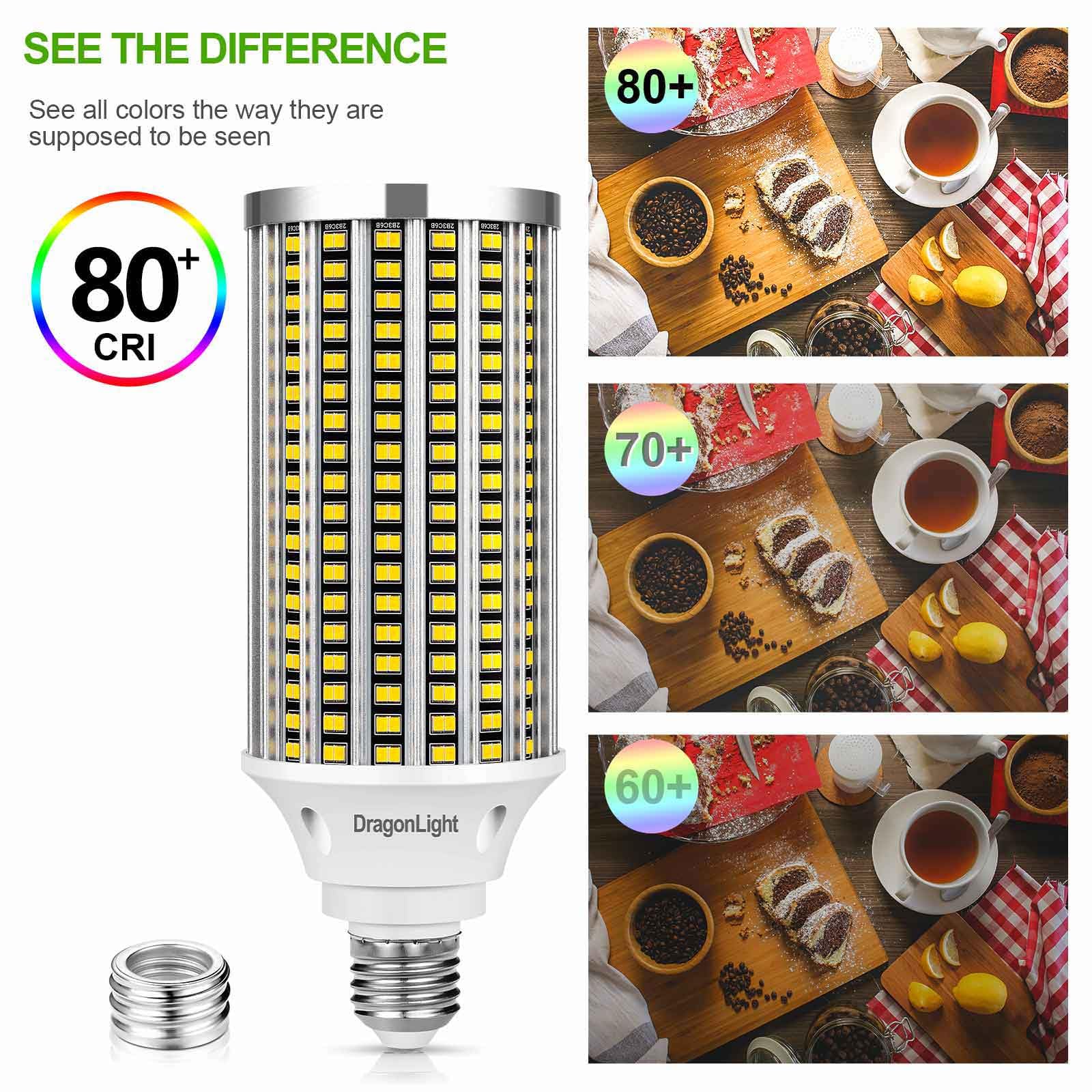 DragonLight 54 W Lampadina LED ma super brillante (sostituisce 400 W) - Lampada Edison E27/E40-3000 K, bianco caldo, 6500 lm, per illuminazione commerciale, garage officina, ufficio, cortile