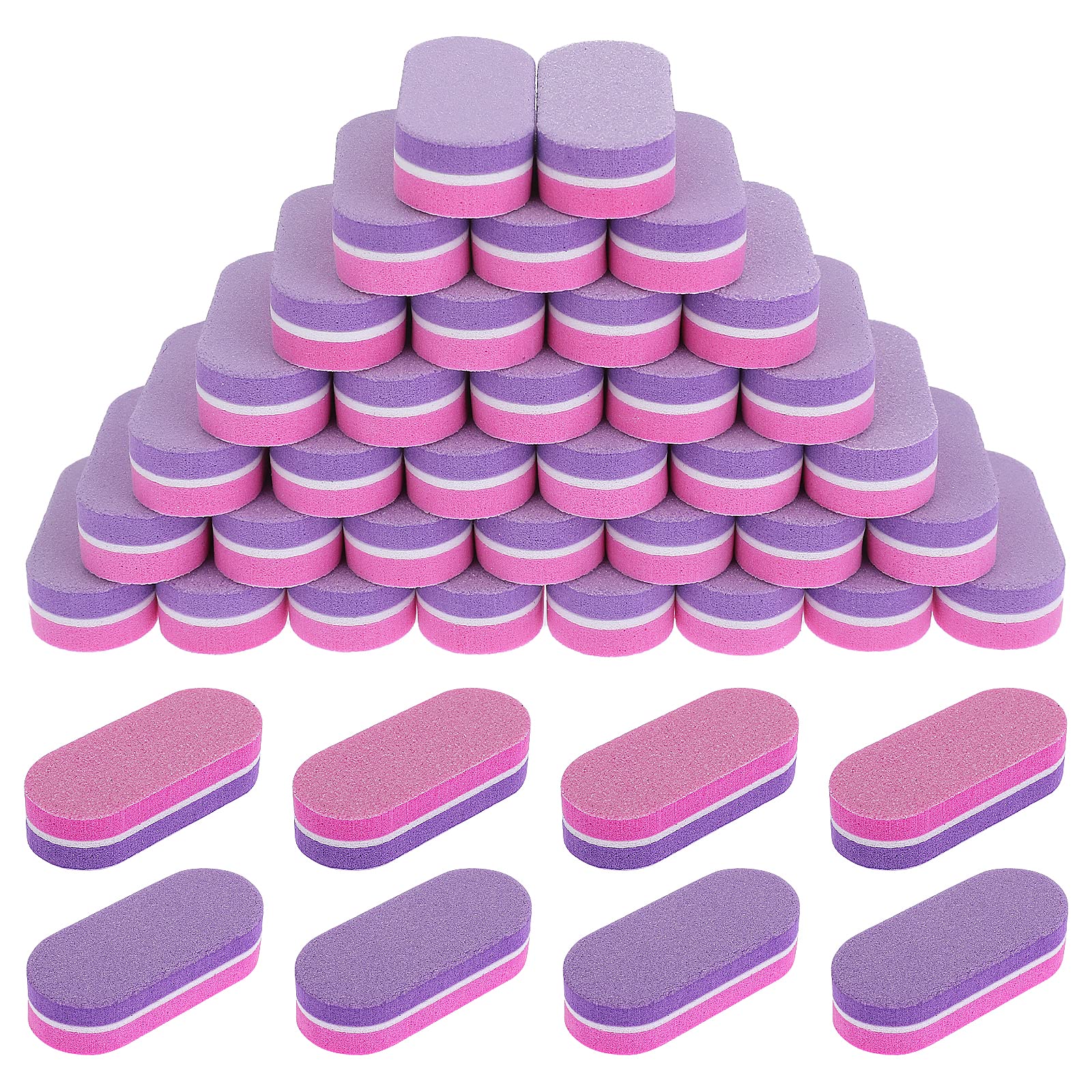 Lusofie 40Pcs Mini Nail Buffer Blocks Grit Sponge Nail Polish Sanding Buffer Reusable Double Sided Nail Buffers for Natural Nails Manicure Tools for Shaping and Polishing Nails(Pink)