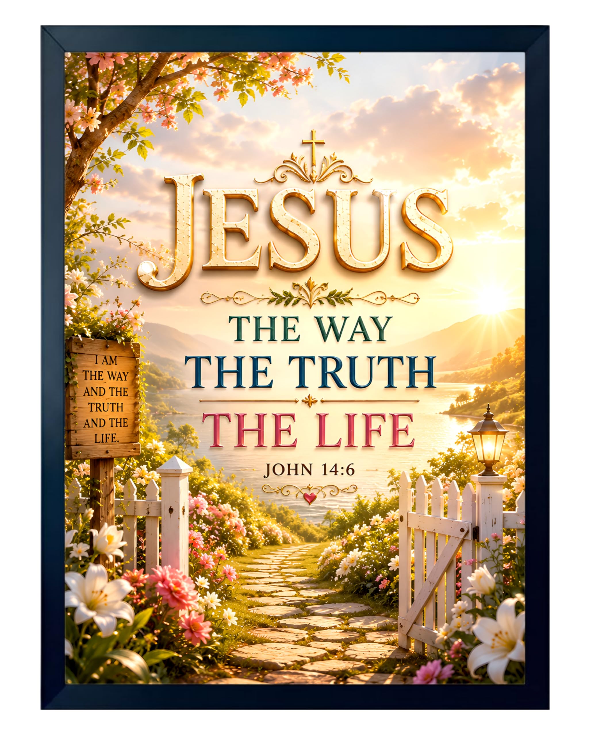 Jesus Christ Sacred Heart Photo Frame - Golden Black -23 Jesus Christ Sacred Heart Photo Frame - Golden Black -23
